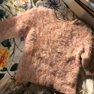 Fluffy short sleeves crop top💕